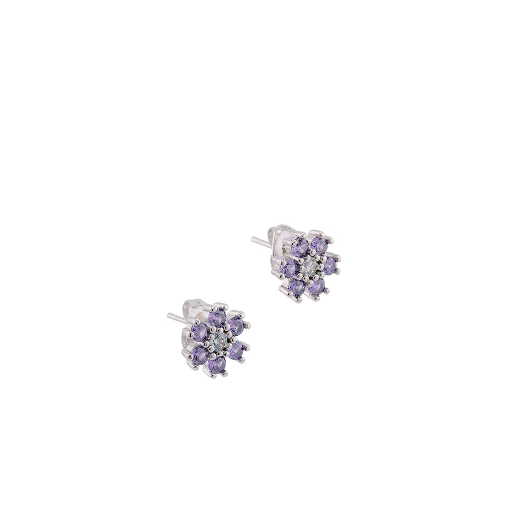 Aretes flor purpura