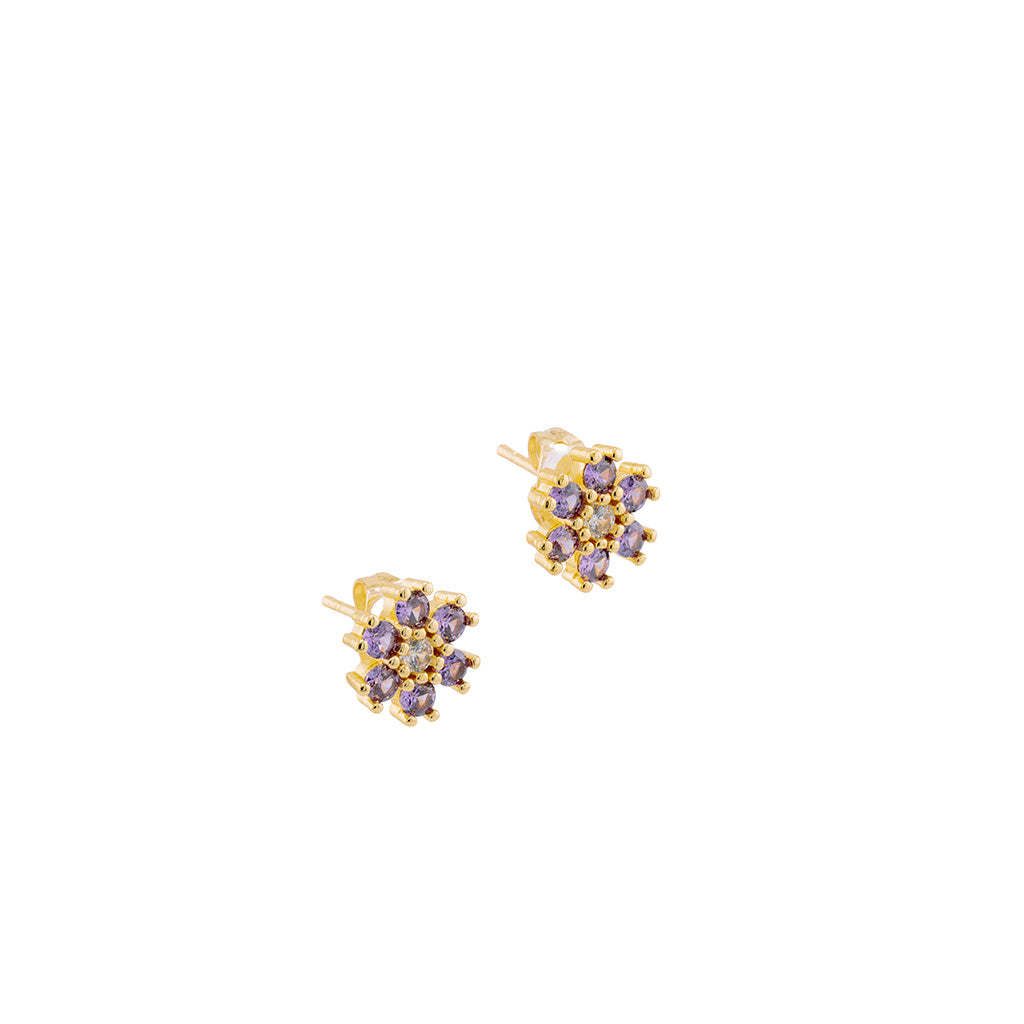 Aretes flor purpura